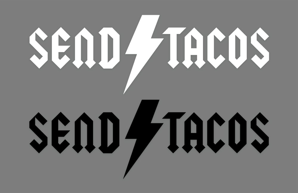 Image of Send Tacos Bolt Transfer Decal