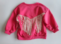 Pink fringe sweatshirt