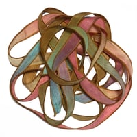 Image 3 of 1PC. FIESTA  42" hand dyed wrist wrap bracelet silk ribbon/by COLOR KISSED SILK