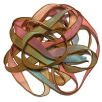 Image 1 of 1PC. FIESTA  42" hand dyed wrist wrap bracelet silk ribbon/by COLOR KISSED SILK