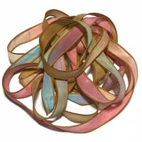Image 5 of 1PC. FIESTA  42" hand dyed wrist wrap bracelet silk ribbon/by COLOR KISSED SILK