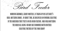 Image 4 of 'BIRD FEEDER' (Second Print)