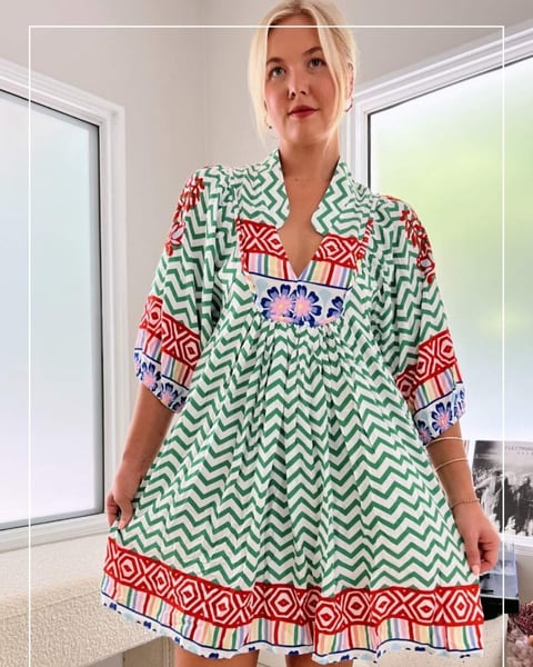 Image of Ziggy Za Print Boheme Mini Dress. By JAASE 