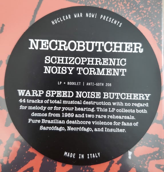 NECROBUTCHER "Schizophrenic Noisy Torment" LP