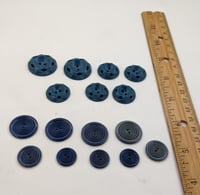 Image 1 of Vintage Dark Blue & Gray Buttons (16)