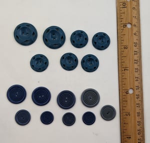 Image of Vintage Dark Blue & Gray Buttons (16)