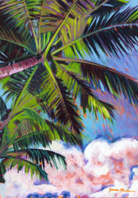 Image 1 of Palm Tree and Clouds-Fine Art Print