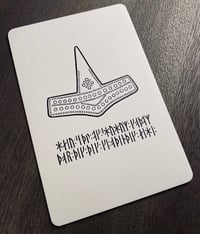 Image of Odin & Thor Hammer Rune Postcard (Letterpress, USA-Made)