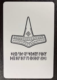 Image of Odin & Thor Hammer Rune Postcard (Letterpress, USA-Made)