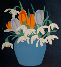 Image 1 of John Hall Thorpe Snowdrop and Crocus woodcut