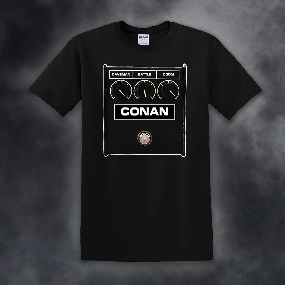 'MONNOS TONE' Caveman Battle Doom RAT pedal T Shirt | ConanUKMerch