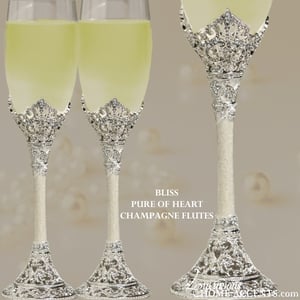 Image of Bliss Pure of Heart Swarovski Crystal Champagne Flutes