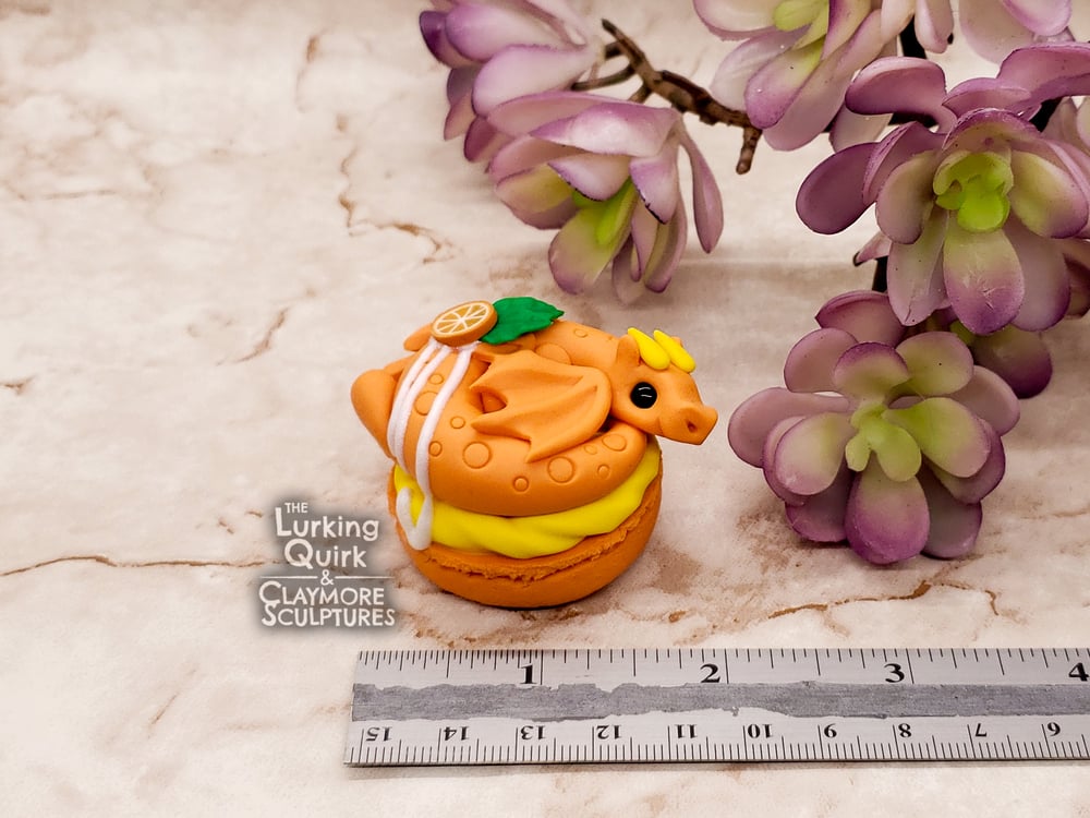 Polymer Clay Orange Macaron Dragon