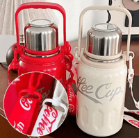 800ML/1200ML Thermos Cup Outdoor Portable Rope Coffee Cup