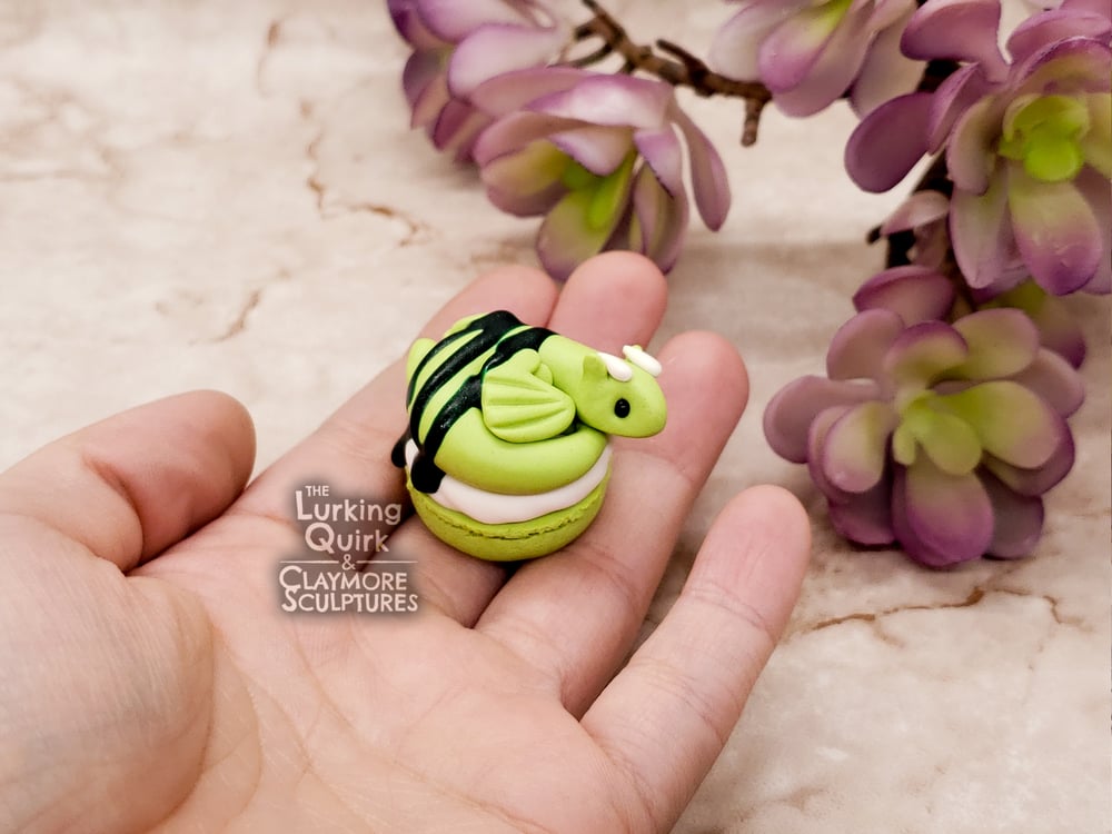 Mini Polymer Clay Lime Macaron Dragon