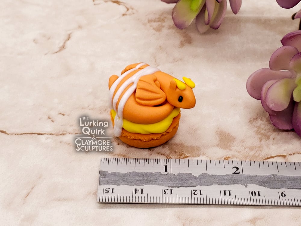 Mini Polymer Clay Orange Macaron Dragon