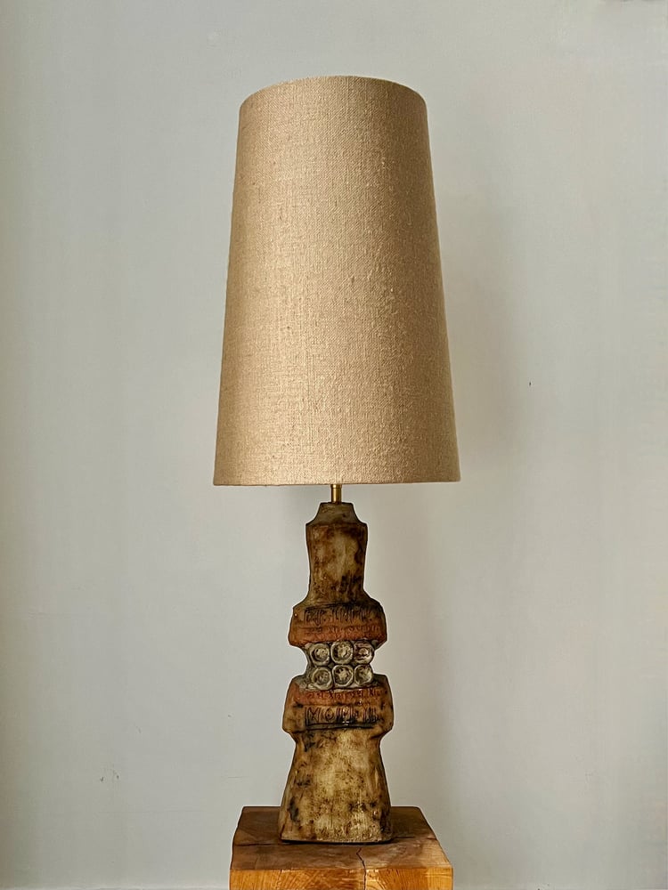 Image of Studio Ceramic Lamp in Natural Tones by Bernard Rooke England