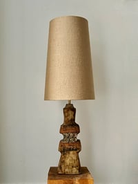 Image 4 of Two Studio Ceramic Lamps in Natural Tones by Bernard Rooke England
