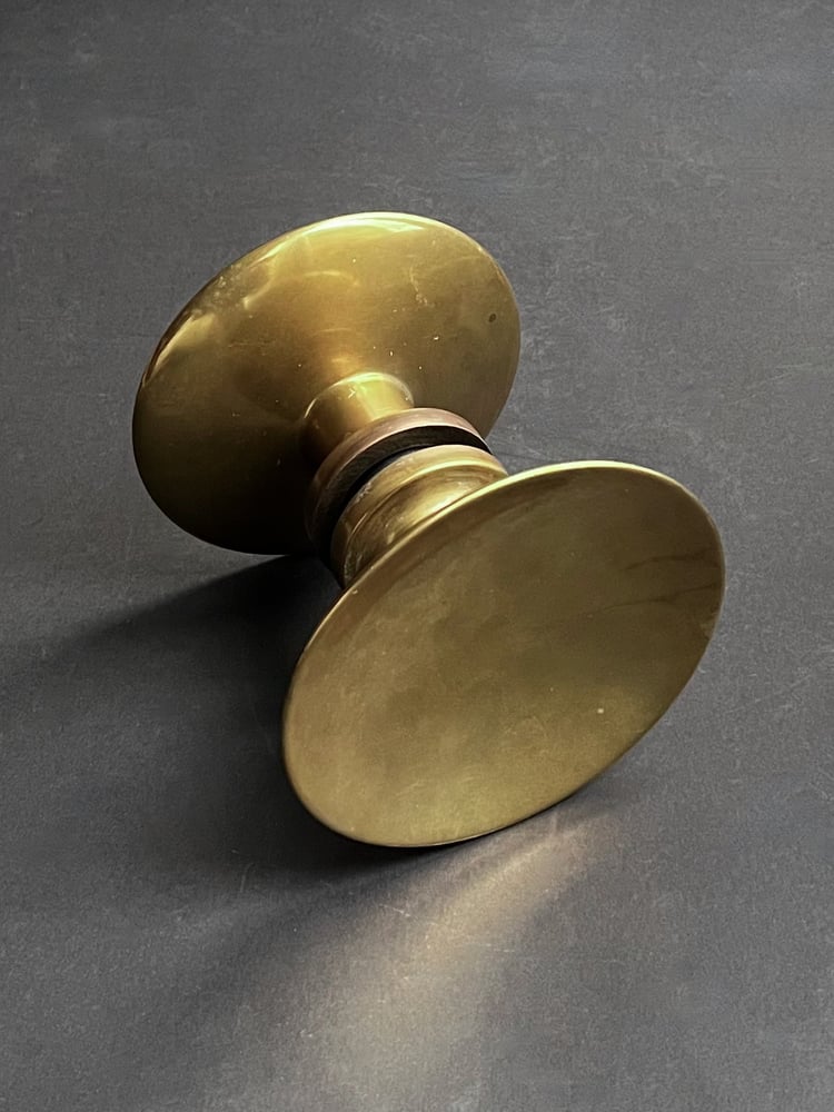Image of Circular Push-Pull Door Handles in Bronze, Mid-20th Century, France (2 Sets Available)
