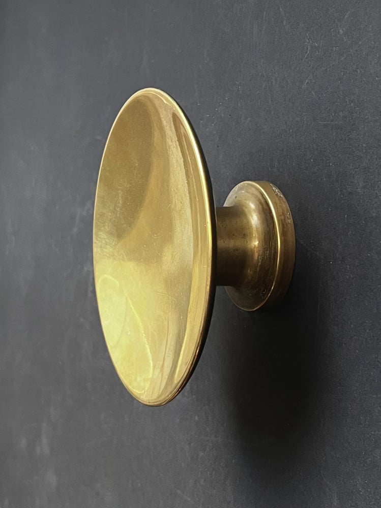 Image of Set of Circular Push-Pull Door Handles in Bronze, Mid-20th Century, France