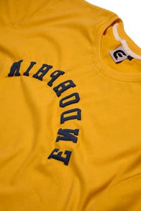 Image 2 of Endorphin Maize & Blue Mirror Puffer “Pump Cover” Cropped Tee