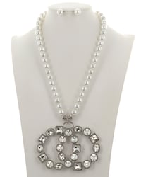 Iced Pearl Statement Necklace Set 