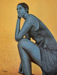 Image 1 of 'Woman Thinking', acrylic on canvas