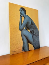 Image 2 of 'Woman Thinking', acrylic on canvas