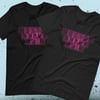 Logo tee (pink on black or black heather)