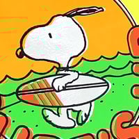 Image 2 of Grand sticker Snoopy fluo - surf