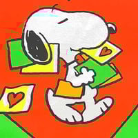 Image 2 of Grand sticker Snoopy fluo - cœur
