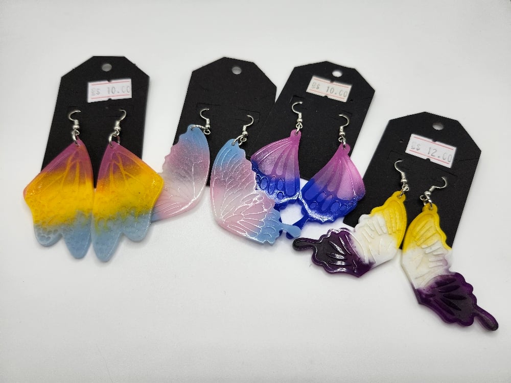 Image of Pride Moth Wing Earrings 