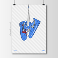 Image 1 of Sneaker Poster Air Force 1 x Off-White “MCA University Blue“ Print