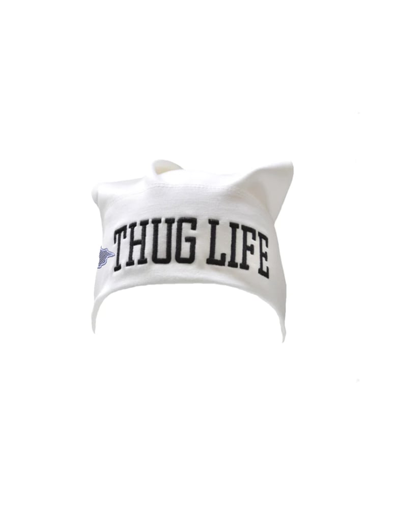 Image of WHITE THUG LIFE BEANIE