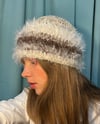 beige fluffy beanie