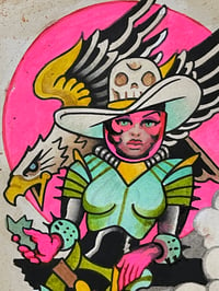 Image 2 of Cactus cowgirl with Ray gun original painting 