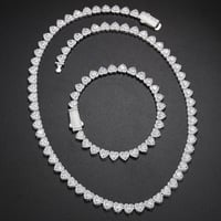 Image 1 of Heart Shape Moissanite Chain