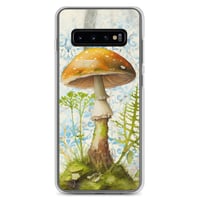 Image 6 of Gorgeous Blue Filigree and Orange Mushroom Fungus Clear Case for Samsung®