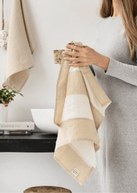 Image 1 of Zero-Waste Striped Linen Tea Towel