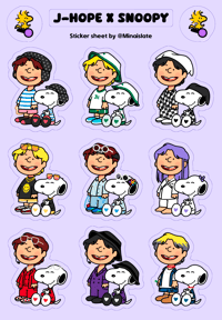 Image 5 of [STICKER SHEET] J-Hope x Snoopy (Preorder)