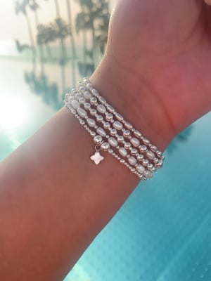 Image of Sterling Silver & Pearl Bracelet