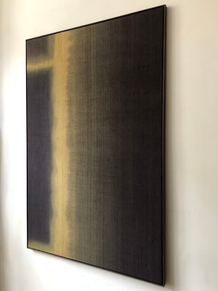 Image of abstract silk composition (ochre/black)