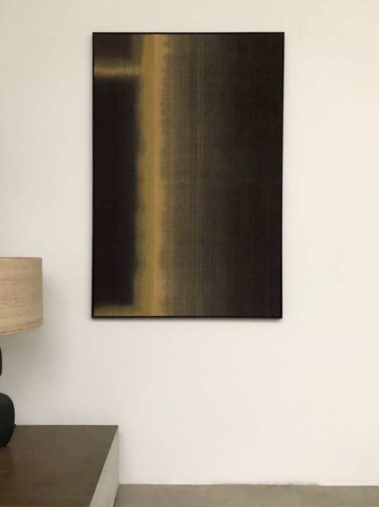 Image of abstract silk composition (ochre/black)