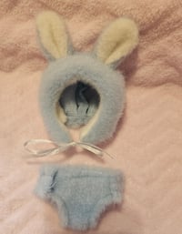 Image 5 of Cute bunny hat and nappy for small dolls NO Dolls