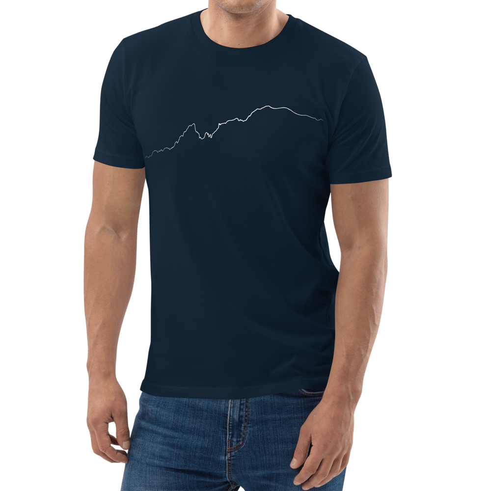 Monte Bianco PULSE T-shirt in Cotone Organico Unisex Blu Navy / white
