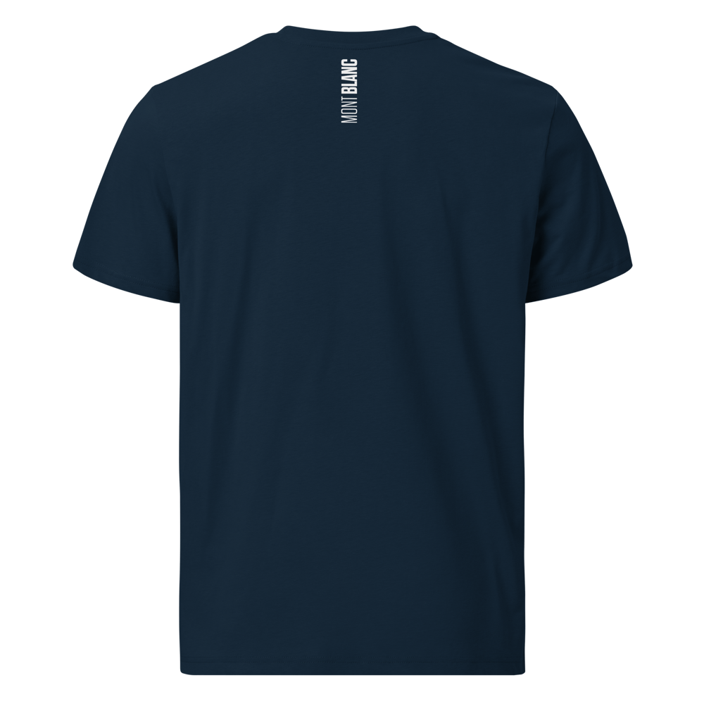 Monte Bianco PULSE T-shirt in Cotone Organico Unisex Blu Navy / white