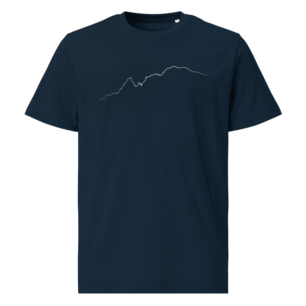 Monte Bianco PULSE T-shirt in Cotone Organico Unisex Blu Navy / white
