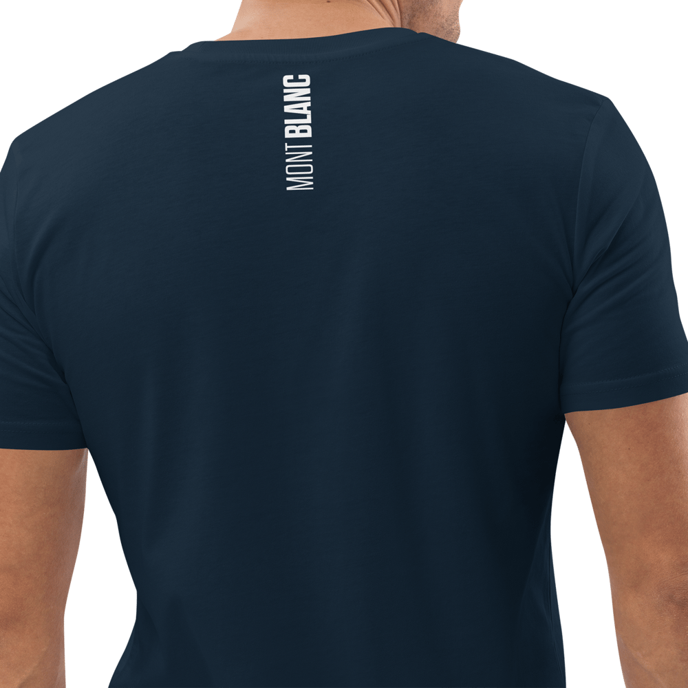 Monte Bianco PULSE T-shirt in Cotone Organico Unisex Blu Navy / white