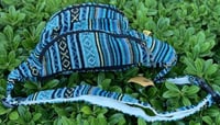 Image 5 of HANDWOVEN COTTON HEMP FANNY PACK BLUE