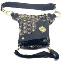 Image 1 of COTTON LEG BELT FANNY PACK FLOWER OF LIFE 